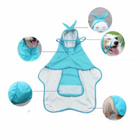 HKM-984595 Waterproof PU Dog Raincoat with Transparent Brim, Multiple Sizes Available
