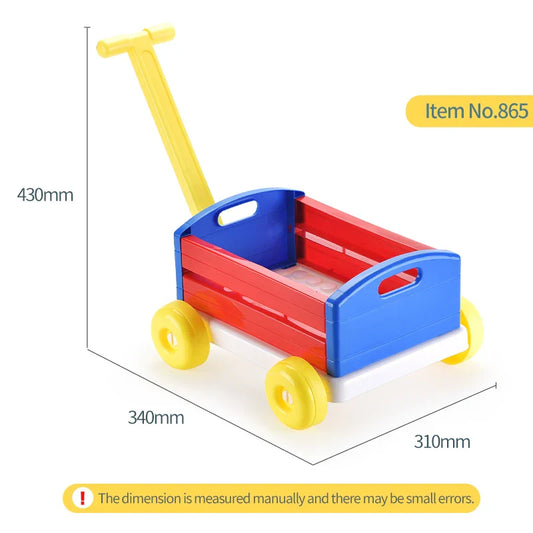 HKM-984723 Storage Trolley Toy Cart for Kids - Educational DIY Assembly Blocks for Ages 2-4