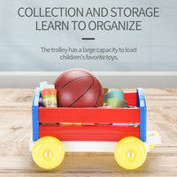 HKM-984723 Storage Trolley Toy Cart for Kids - Educational DIY Assembly Blocks for Ages 2-4