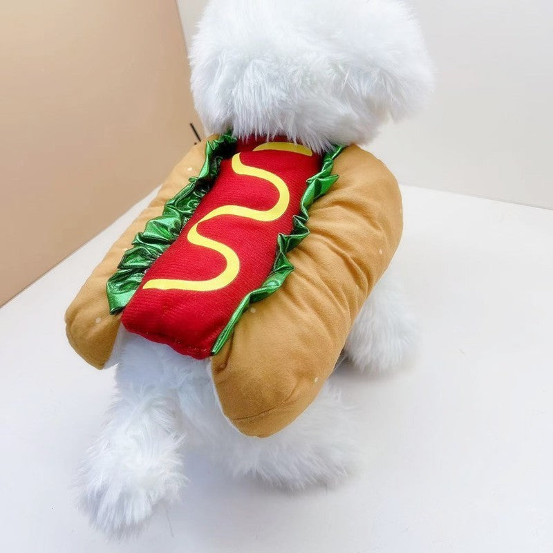 HKM-984723 Warm Hamburger Costume for Dogs and Cats - XS to XL Sizes Available