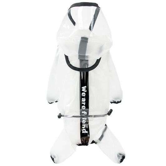 HKM-984787 Casual Puppy Dog Raincoat for Four Feet in Frosted White or Frosted Black