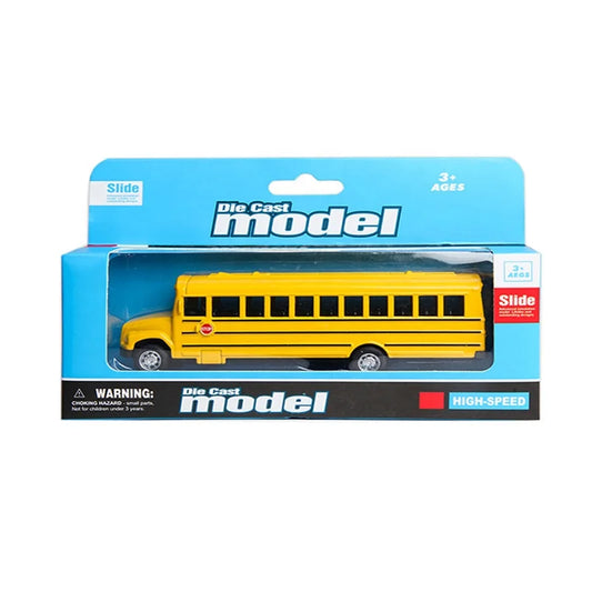 HKM-984787 Diecast Yellow Metal Bus Toy for Kids Ages 2-7, 1:32 Scale Model