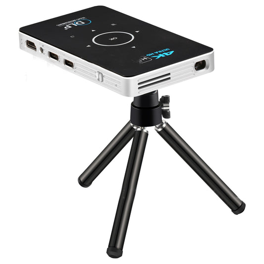 HKM-984851 Compact Wireless Home Projector with 1000 Lumens Brightness, 4K Support, and Built-in Battery