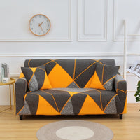 HKM-984915 Elastic Polyester Sofa Cover in Modern Striped Design