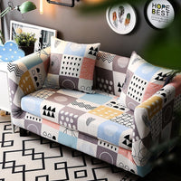 HKM-984915 Elastic Polyester Sofa Cover in Modern Striped Design