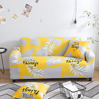 HKM-984915 Elastic Polyester Sofa Cover in Modern Striped Design
