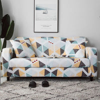 HKM-984915 Elastic Polyester Sofa Cover in Modern Striped Design