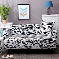 HKM-984915 Elastic Polyester Sofa Cover in Modern Striped Design