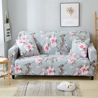 HKM-984915 Elastic Polyester Sofa Cover in Modern Striped Design