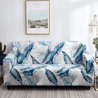 HKM-984915 Elastic Polyester Sofa Cover in Modern Striped Design