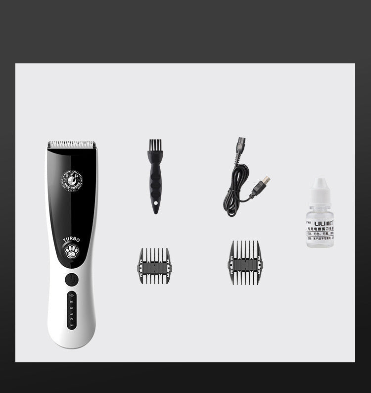 HKM-984915 Rechargeable Metal Pet Grooming Razor - Black Electric Clippers