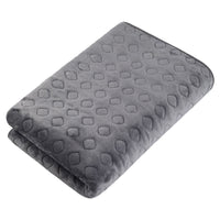 HKM-984979 Flannel Electric Blanket for All Seasons - Cozy Heated Warm Quilt in Grey, Green, and Begonia Red