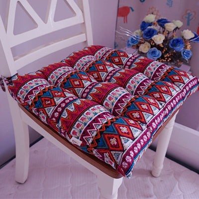 HKM-985043 Southeast Asian Ethnic Style Cotton and Linen Chair Cushion in Various Patterns and Sizes