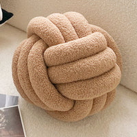 HKM-985107 Nordic Puff Balls Pillow Cushion - 45x45cm Semicircle and Geometric Design in Milk Tea