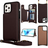HKM-985235 Leather Card Holder Case with Cross Pattern for iPhone Models