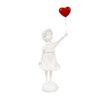 HKM-985235 Little Girl With Balloon Resin Art Sculpture for Modern Living Room Décor