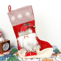 HKM-985427 Large Three-Dimensional Christmas Gift Bag - Santa Claus & Snowman Design, Cloth Material, Festive Decoration