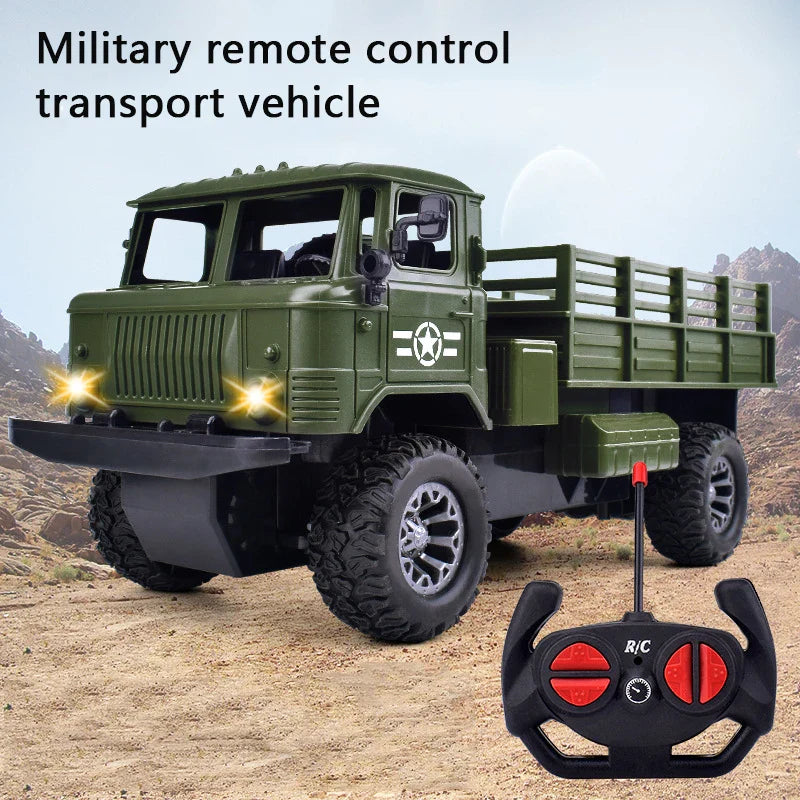 HKM-985555 4CH Electric Military RC Truck for Kids - Off-road Remote Control Vehicle, 12x25x13CM, Indoor & Outdoor Use