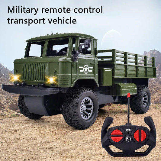 HKM-985555 4CH Electric Military RC Truck for Kids - Off-road Remote Control Vehicle, 12x25x13CM, Indoor & Outdoor Use