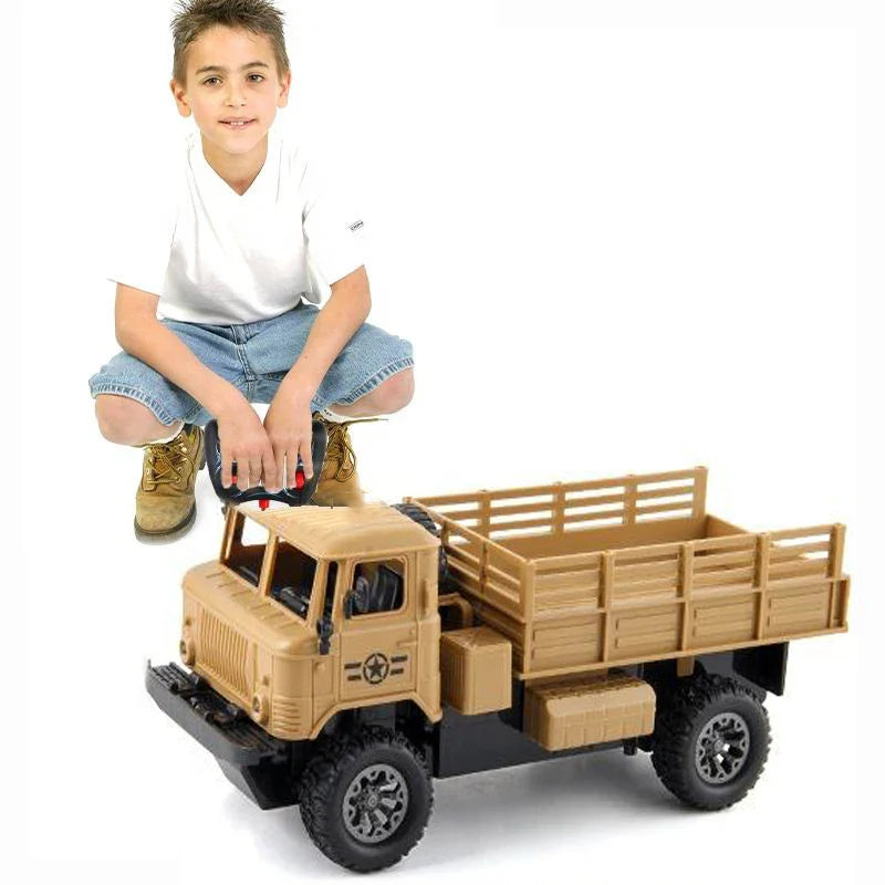 HKM-985555 4CH Electric Military RC Truck for Kids - Off-road Remote Control Vehicle, 12x25x13CM, Indoor & Outdoor Use