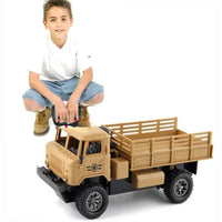 HKM-985555 4CH Electric Military RC Truck for Kids - Off-road Remote Control Vehicle, 12x25x13CM, Indoor & Outdoor Use