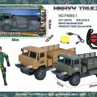 HKM-985555 4CH Electric Military RC Truck for Kids - Off-road Remote Control Vehicle, 12x25x13CM, Indoor & Outdoor Use