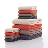 HKM-985555 All-Cotton Jacquard Bath and Beach Towel - Breathable & Quick-Dry in Beige, Red, Light Gray, Brown