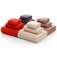 HKM-985555 All-Cotton Jacquard Bath and Beach Towel - Breathable & Quick-Dry in Beige, Red, Light Gray, Brown