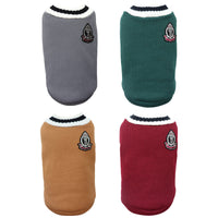HKM-985555 V-Collar Knitted Dog Sweater in Wine Red, Khaki, Green, Gray - Stylish & Cozy Pet Clothing