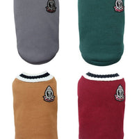 HKM-985555 V-Collar Knitted Dog Sweater in Wine Red, Khaki, Green, Gray - Stylish & Cozy Pet Clothing