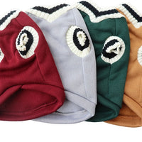 HKM-985555 V-Collar Knitted Dog Sweater in Wine Red, Khaki, Green, Gray - Stylish & Cozy Pet Clothing