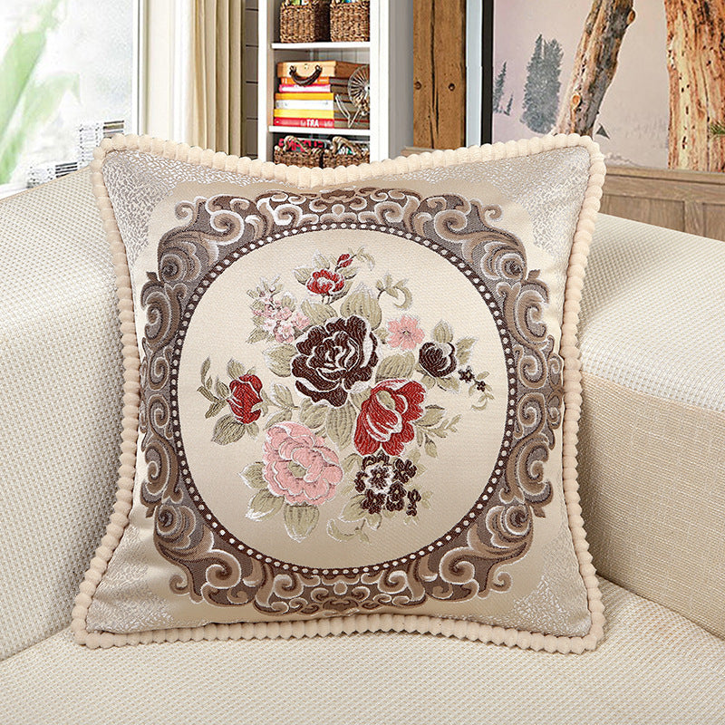 HKM-985683 European Style Plush Living Room Square Cushion Cover - 50x50cm