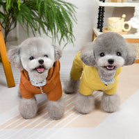 HKM-985811 Casual Autumn and Winter Dog Clothing in Brown and Yellow, Sizes S-XXL