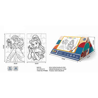 HKM-985875 Customized 2 in 1 Paper Jigsaw Puzzle and Coloring Kit for Ages 6 and Up