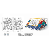 HKM-985875 Customized 2 in 1 Paper Jigsaw Puzzle and Coloring Kit for Ages 6 and Up