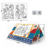 HKM-985875 Customized 2 in 1 Paper Jigsaw Puzzle and Coloring Kit for Ages 6 and Up