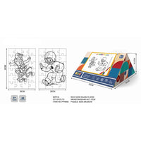 HKM-985875 Customized 2 in 1 Paper Jigsaw Puzzle and Coloring Kit for Ages 6 and Up