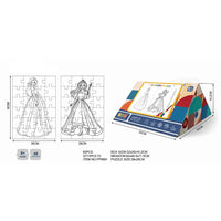 HKM-985875 Customized 2 in 1 Paper Jigsaw Puzzle and Coloring Kit for Ages 6 and Up