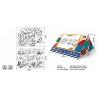 HKM-985875 Customized 2 in 1 Paper Jigsaw Puzzle and Coloring Kit for Ages 6 and Up