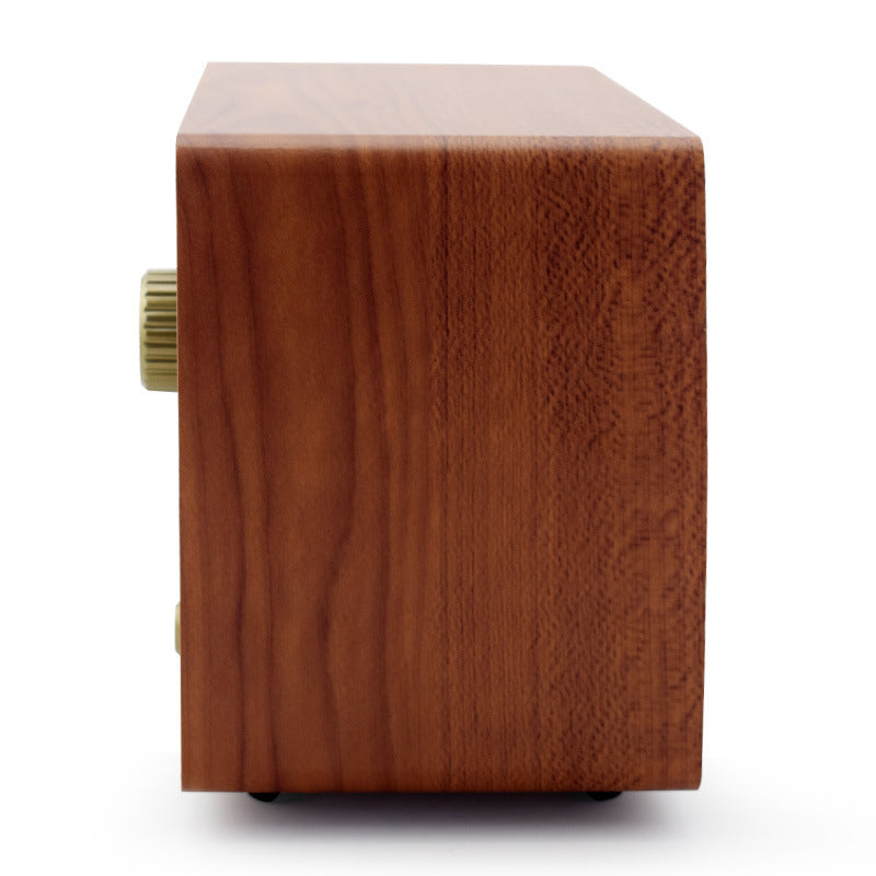 HKM-986003 Wooden Retro Bluetooth Radio with FM/AM, Adjustable Tone, and External Antenna