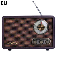 HKM-986003 Wooden Retro Bluetooth Radio with FM/AM, Adjustable Tone, and External Antenna