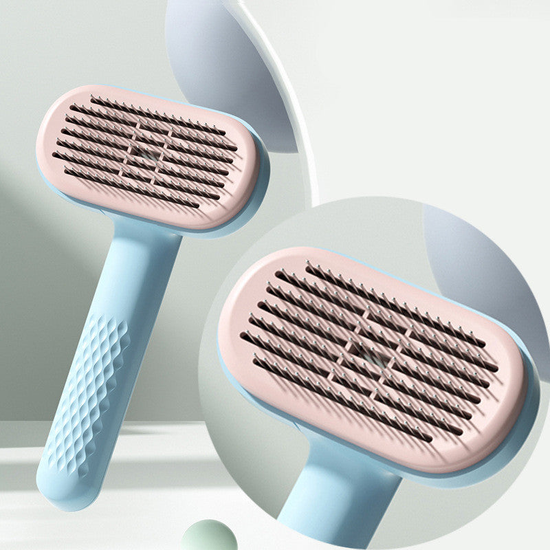 HKM-986067 Pet Knot Hair Removal Comb for Dogs and Cats - Steel Needle & Rubber Head Options