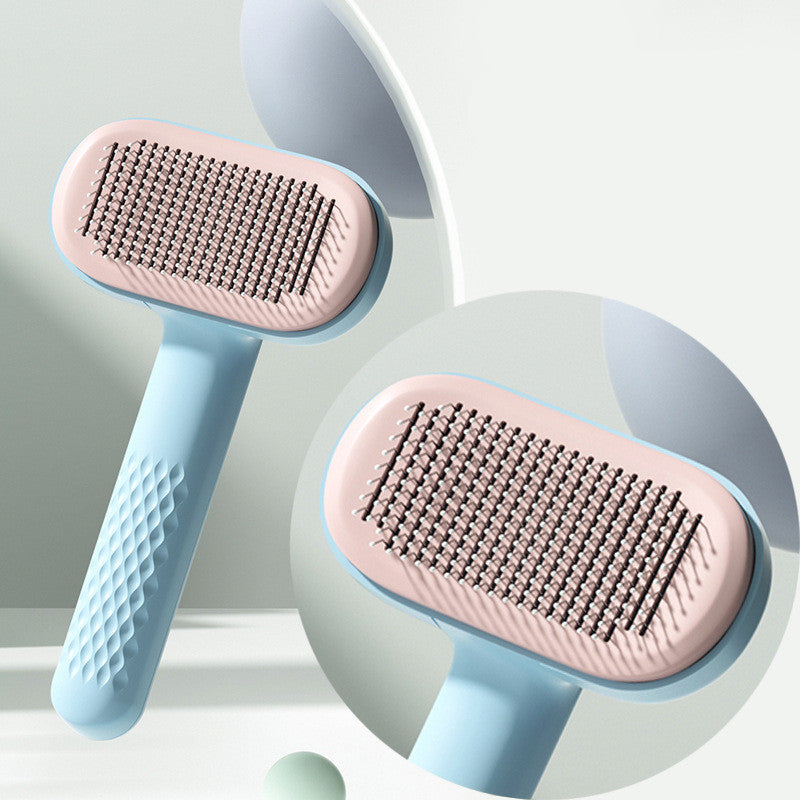 HKM-986067 Pet Knot Hair Removal Comb for Dogs and Cats - Steel Needle & Rubber Head Options