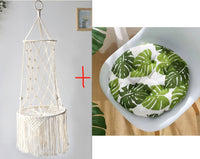 HKM-986131 Macrame Cat Hammock Swing - Stylish Hanging Bed for Comfort and Relaxation