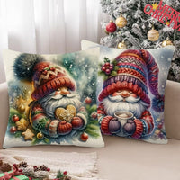 HKM-986259 Christmas Cartoon Pillow Cover for Living Room Decor - 45x45cm, Multiple Styles Available