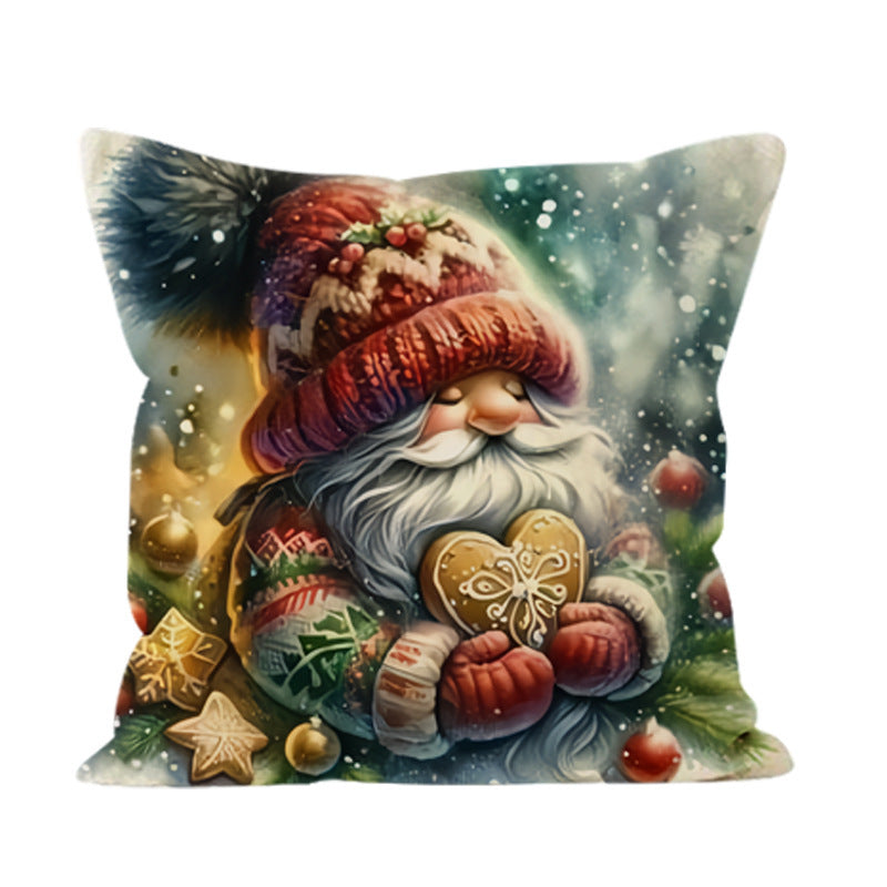 HKM-986259 Christmas Cartoon Pillow Cover for Living Room Decor - 45x45cm, Multiple Styles Available