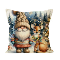 HKM-986259 Christmas Cartoon Pillow Cover for Living Room Decor - 45x45cm, Multiple Styles Available