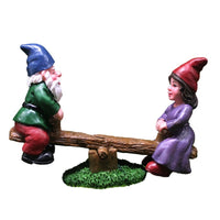 HKM-986259 Dwarf Seesaw Resin Ornament for Creative Garden Micro Landscape Decor