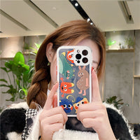 HKM-986387 Cute Cartoon Monster Shatter-Resistant Silicone Phone Case