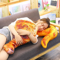 HKM-986515 Food-Themed Plush Pillows - Creative Simulation Designs of Chicken Leg, Grilled Fish, Shrimp, Squid, and Chicken Wings